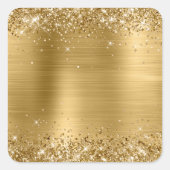 Glittery Gold Foil Blank Vierkante Sticker (Voorkant)