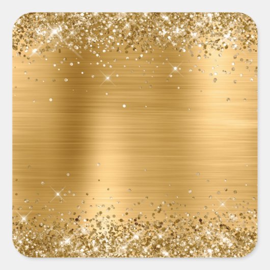 Glittery Gold Foil Blank Vierkante Sticker (Voorkant)