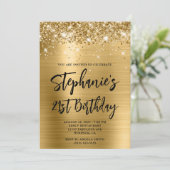 Glittery Gold Foil Bold 21st verjaardag Kaart (Staand voorkant)