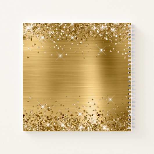 Glittery Gold Foil Bride & Groom Wedding Guest Notitieboek (Achterkant)