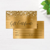 Glittery Gold Foil Cadeaubon Visitekaartje (Bureau)