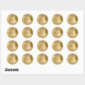 Glittery Gold Foil Elegant Save the Date Ronde Sticker (Vel)