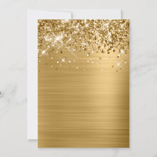 Glittery Gold Foil Elegant Script 50th Birthday Kaart (Achterkant)