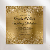 Glittery Gold Foil Elegant Wedding Kaart