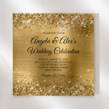 Glittery Gold Foil Elegant Wedding