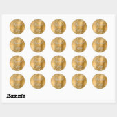 Glittery Gold Foil Fancy gesigneerd exemplaar Ronde Sticker (Vel)
