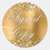 Glittery Gold Foil Fancy gesigneerd exemplaar Ronde Sticker (Voorkant)