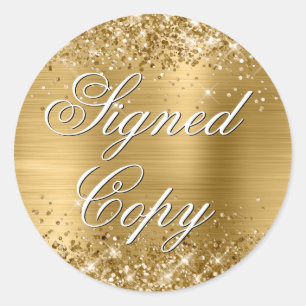 Glittery Gold Foil Fancy gesigneerd exemplaar Ronde Sticker
