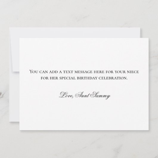 Glittery Gold Foil Fancy Happy Birthday Kaart (Achterkant)