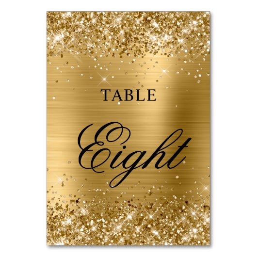 Glittery Gold Foil Fancy klassieke kalligrafie Kaart (Achterkant)