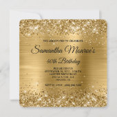 Glittery Gold Foil Fancy Monogram 40e verjaardag Kaart (Voorkant)