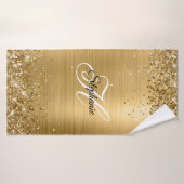 Glittery Gold Foil Fancy Monogram Badhanddoek (Badhanddoek)