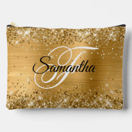 Glittery Gold Foil Fancy Monogram Etui