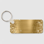 Glittery Gold Foil Fancy Monogram Sleutelhanger (Achterkant)