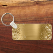 Glittery Gold Foil Fancy Monogram Sleutelhanger (Achterkant)