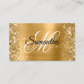 Glittery Gold Foil Fancy Monogram Visitekaartje (Voorkant)