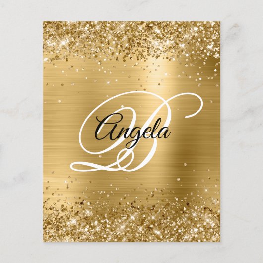 Glittery Gold Foil - Fancy uitnodiging voor een mo (Voorkant)