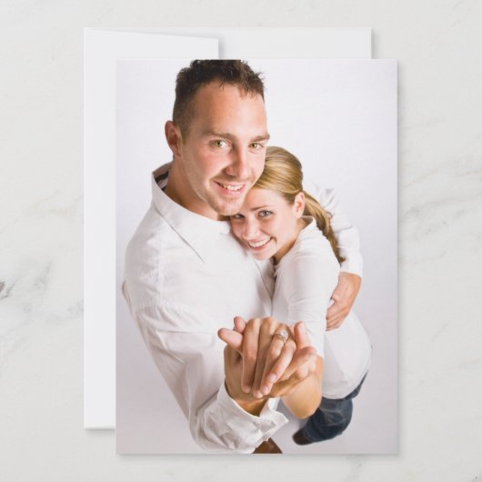 Glittery Gold Foil Foto slaat de datum op Kaart (Achterkant)