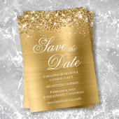 Glittery Gold Foil Foto slaat de datum op Kaart