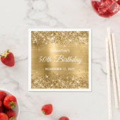 Glittery Gold Foil Glam 50th Birthday Servet (Insitu)