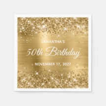 Glittery Gold Foil Glam 50th Birthday