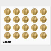 Glittery Gold Foil Glam Wedding Ronde Sticker (Vel)