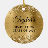 Glittery Gold Foil Graduation Keramisch Ornament (Voorkant)