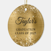 Glittery Gold Foil Graduation Keramisch Ornament (Links)