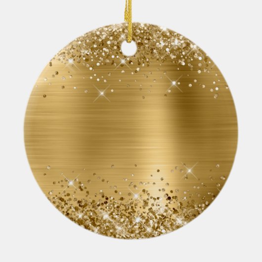 Glittery Gold Foil Graduation Keramisch Ornament (Achterkant)