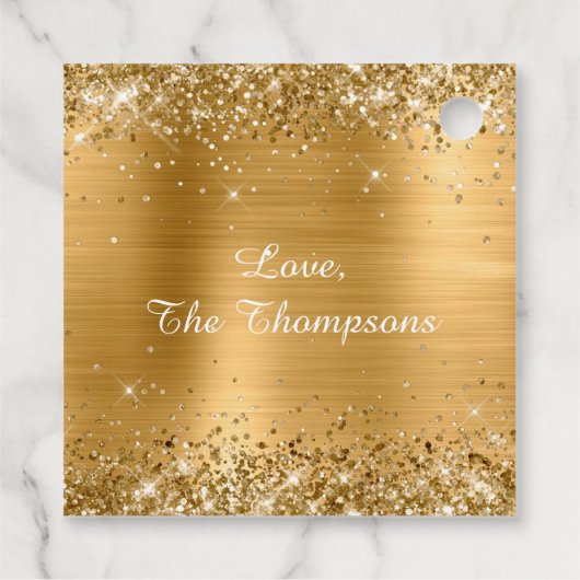 Glittery Gold Foil Happy Birthday Bedankjes Labels (Achterkant)