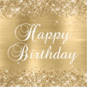 Glittery Gold Foil Happy Birthday Sticker (Voorkant)