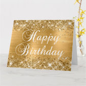Glittery Gold Foil Happy Birthday uit de groep Kaart (Gele Bloem)