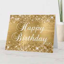 Glittery Gold Foil Happy Birthday uit de groep Kaart
