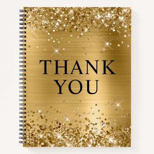 Glittery Gold Foil Hartelijk dank voor uw gast Notitieboek (Voorkant)