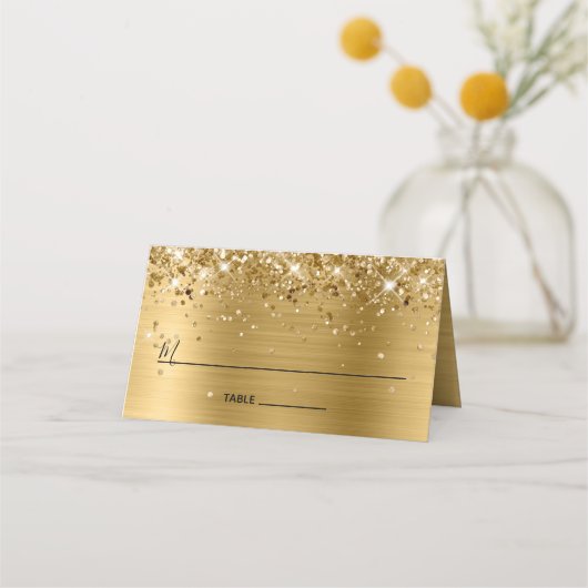 Glittery Gold Foil led Plaatskaartje (Voorkant)