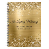 Glittery Gold Foil Memorial Service Gastenboek Notitieboek (Voorkant)