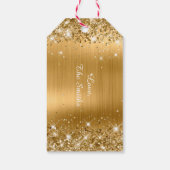 Glittery Gold Foil Merry kerst Cadeaulabel (Achterkant)