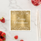 Glittery Gold Foil Merry kerst Servet (Insitu)
