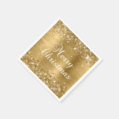 Glittery Gold Foil Merry kerst Servet (Hoek)