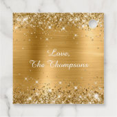 Glittery Gold Foil Merry-kerstcadeau Bedankjes Labels (Achterkant)