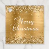 Glittery Gold Foil Merry-kerstcadeau Bedankjes Labels (Voorkant)