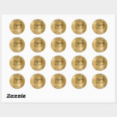 Glittery Gold Foil Mis XV Anothday Ronde Sticker (Vel)