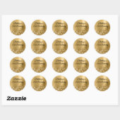 Glittery Gold Foil Modern 21ste verjaardag Ronde Sticker (Vel)