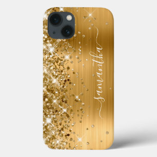 Glittery Gold Foil Modern Girly Signature Case-Mate iPhone Case