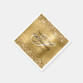 Glittery Gold Foil Monogrammed 50e Jubileum Servet (Hoek)