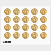 Glittery Gold Foil Nummer 21 van de dag Ronde Sticker (Vel)