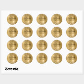 Glittery Gold Foil Ons huwelijk Ronde Sticker (Vel)