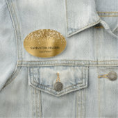 Glittery Gold Foil Rechthoek Logo Naamplaatje (In situ)