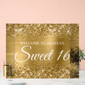 Glittery Gold Foil Sweet 16 Acryl Bord (Huwelijk)