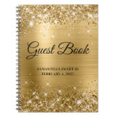 Glittery Gold Foil Sweet 16 Birthday Guestbook Notitieboek (Voorkant)